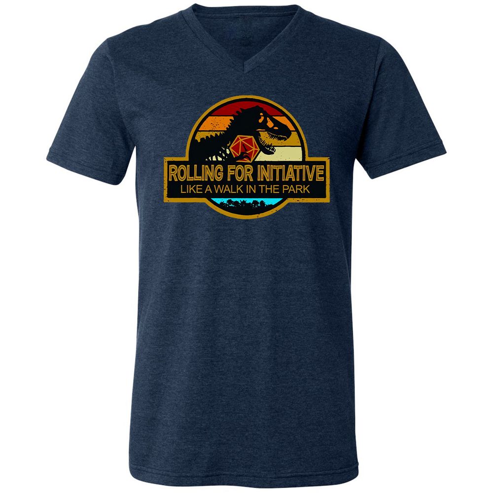 Unisex V-Neck T-Shirt - 4K5GHU14 - Heather Navy - 15