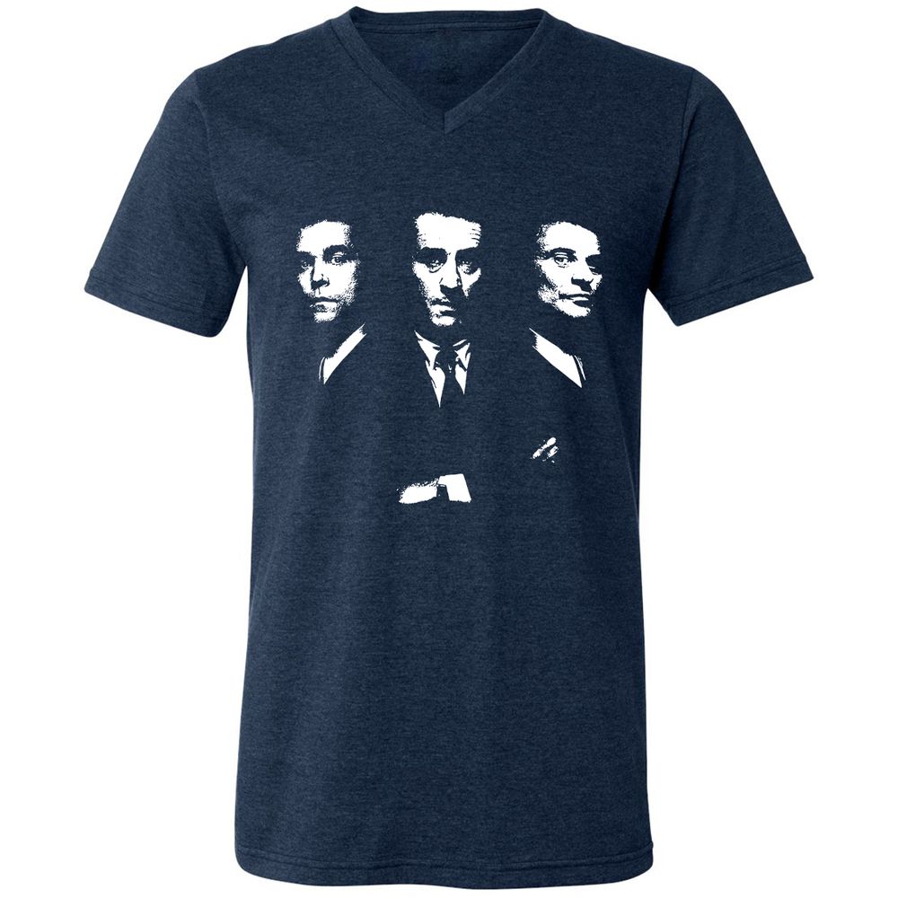 Unisex V-Neck T-Shirt - R2CABGAG - Heather Navy - 15