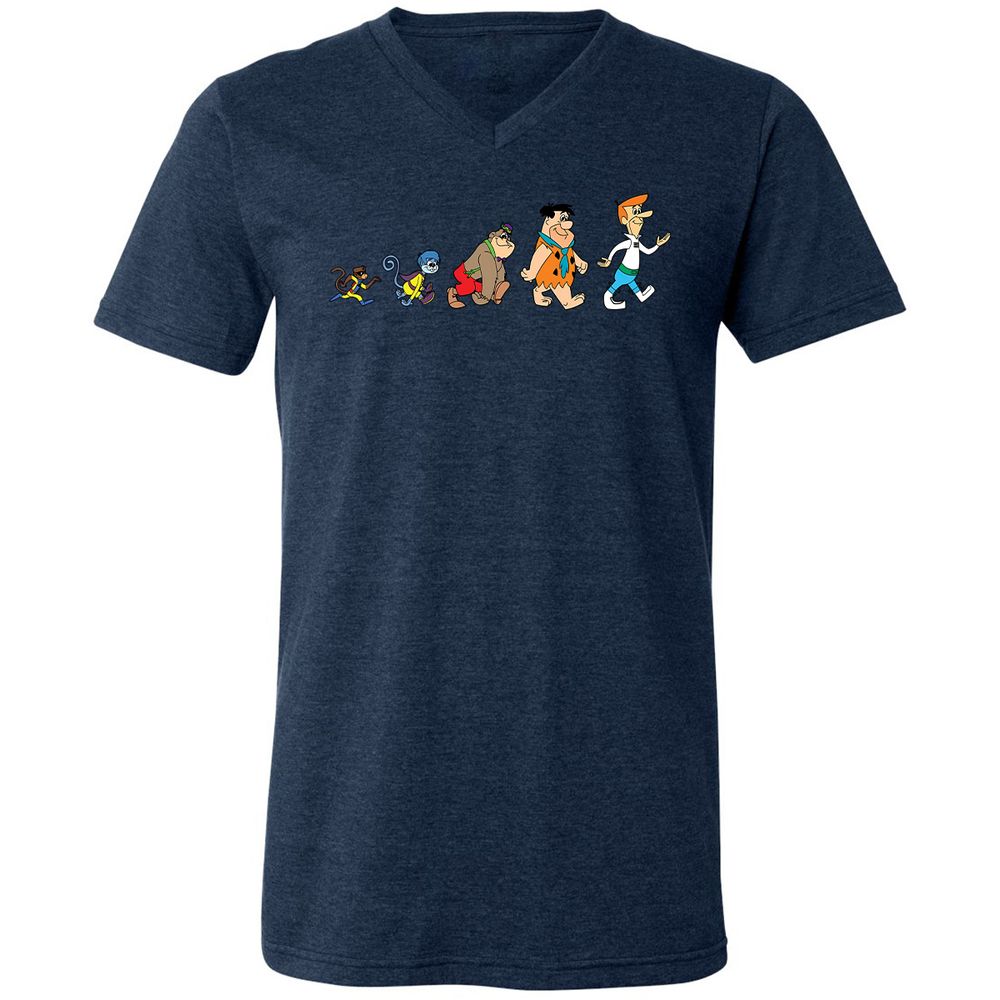 Unisex V-Neck T-Shirt - C8UVSXQA - Heather Navy - 15