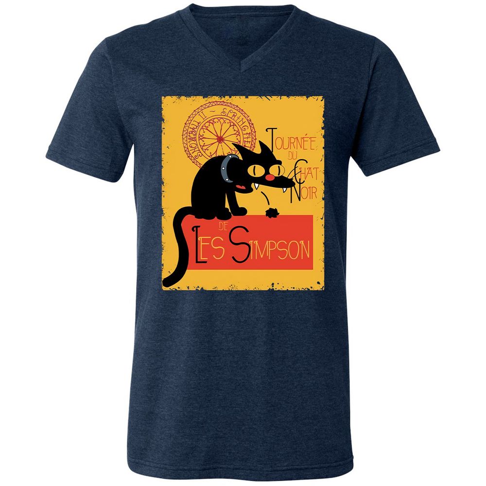 Unisex V-Neck T-Shirt - VRGRUTTG - Heather Navy - 15