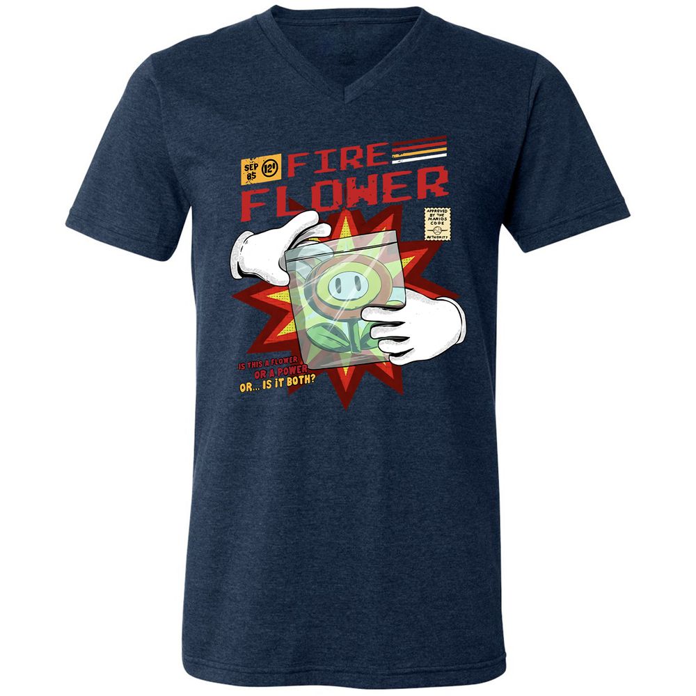 Unisex V-Neck T-Shirt - Y7EM8ZXW - Heather Navy - 15