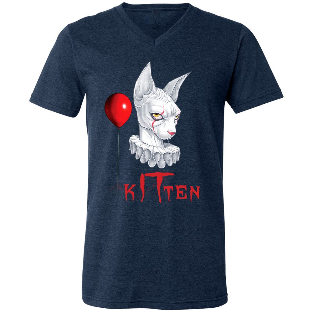 Unisex V-Neck T-Shirt - J6X42B2C - Heather Navy - 15