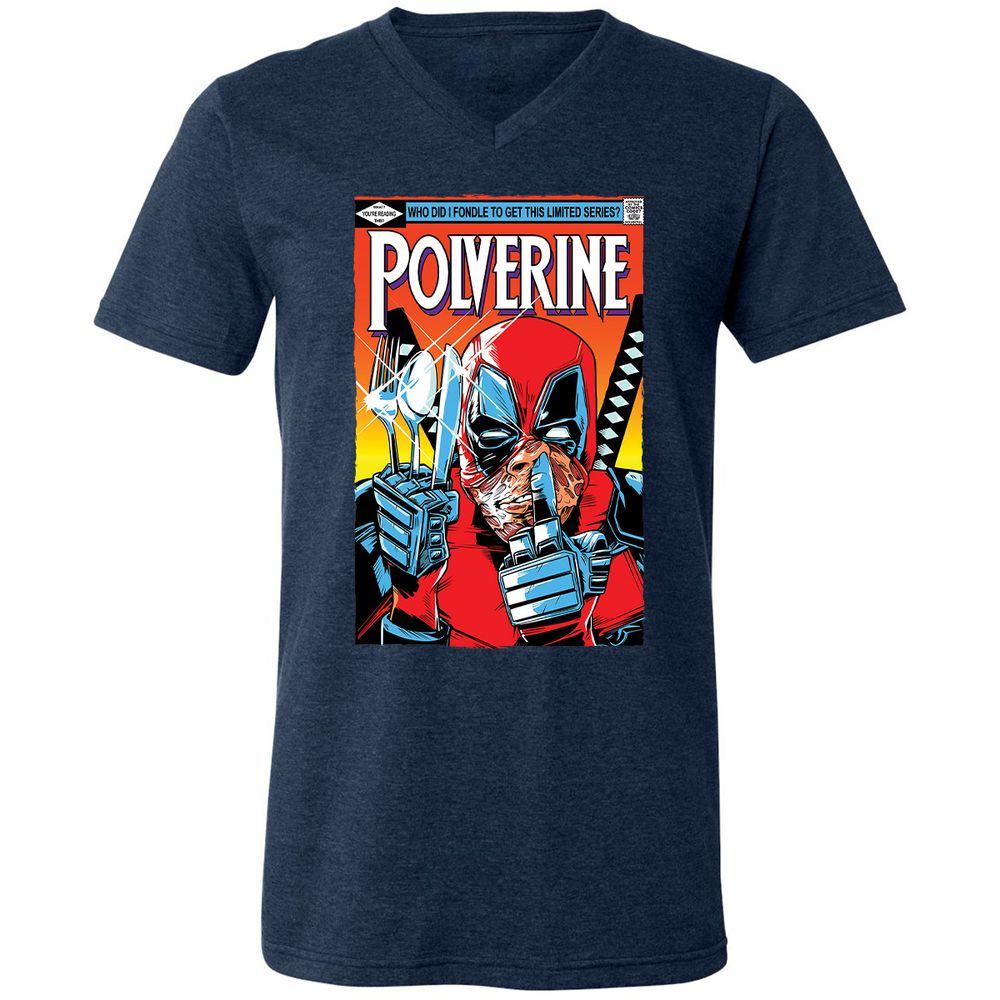 Unisex V-Neck T-Shirt - PW8G3DXL - Heather Navy - 15