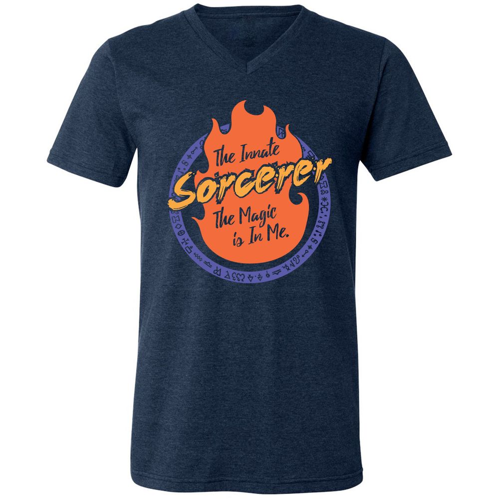 Unisex V-Neck T-Shirt - SZA8LFXD - Heather Navy - 15