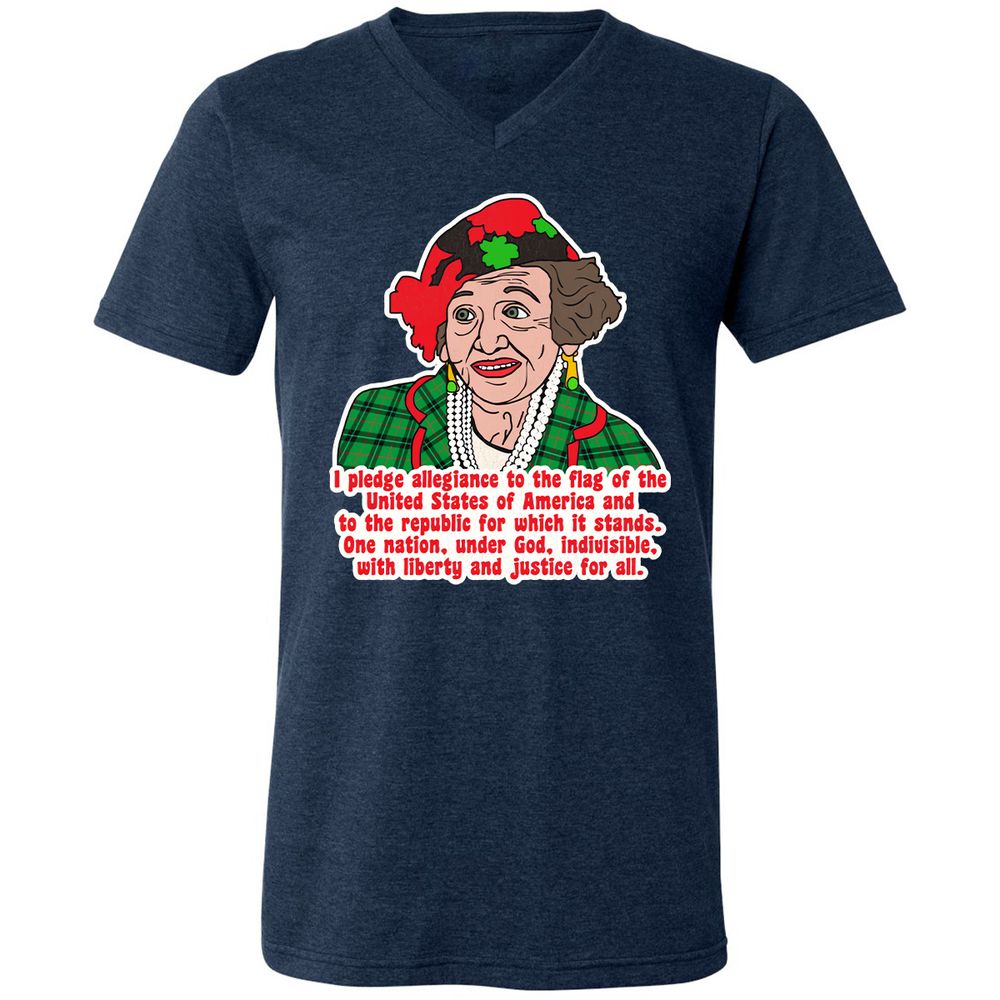Unisex V-Neck T-Shirt - 1UBJXAMS - Heather Navy - 15