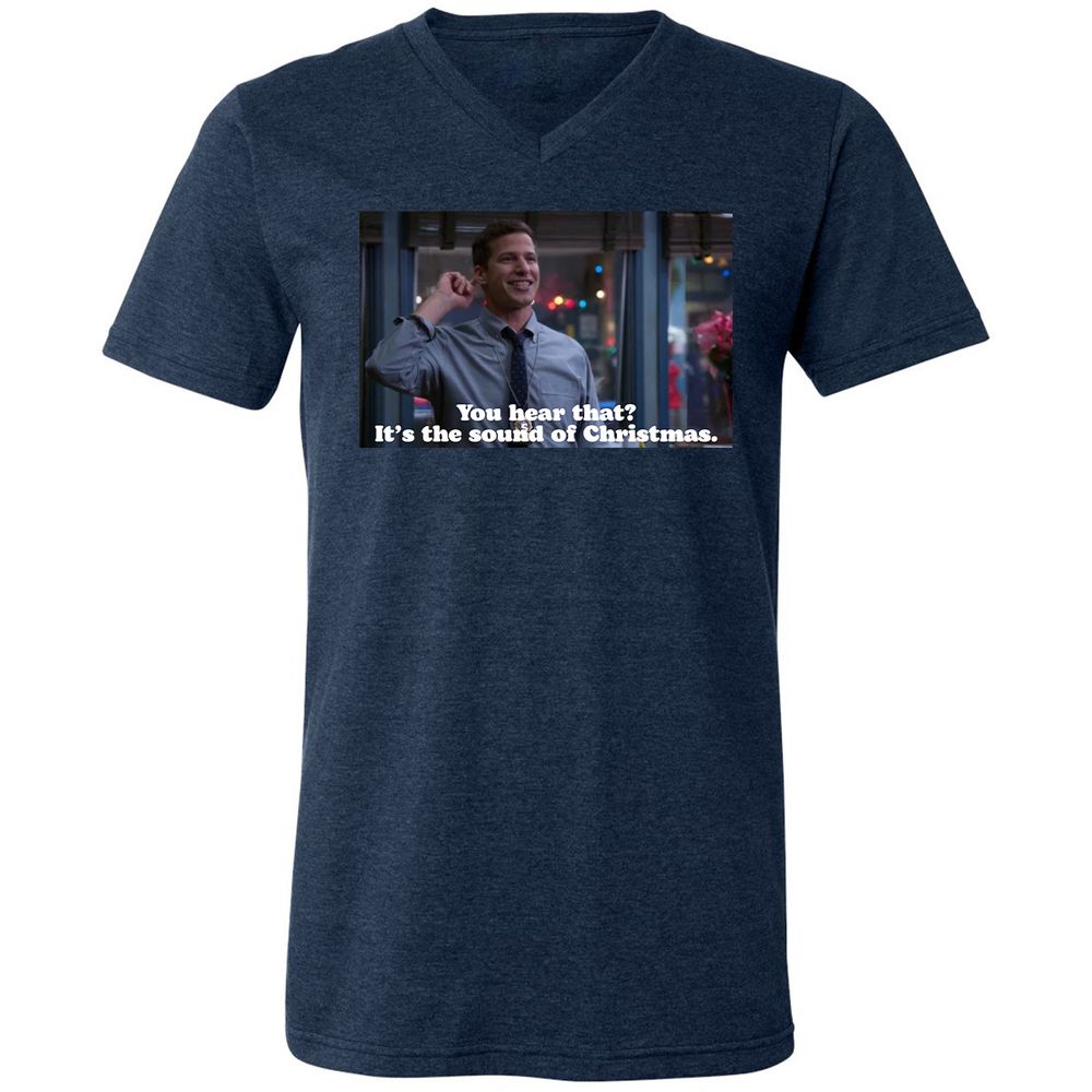 Unisex V-Neck T-Shirt - F5A8WEVX - Heather Navy - 15