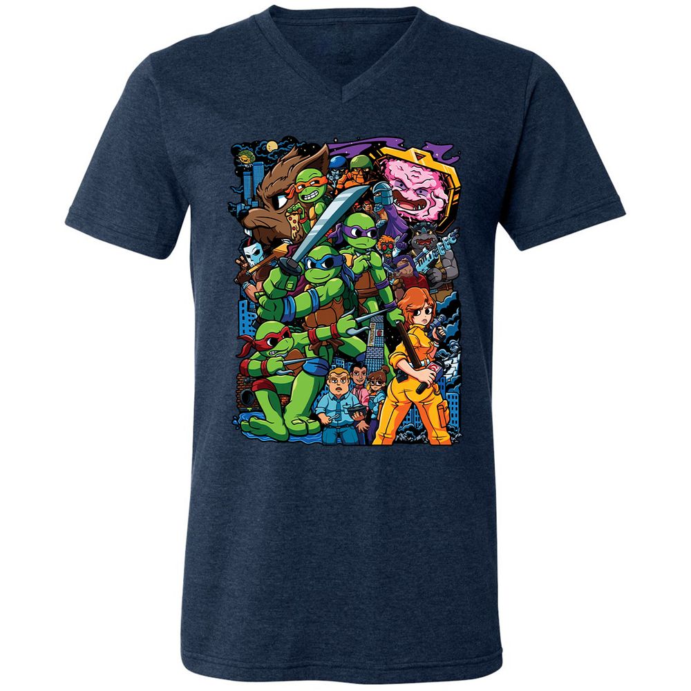 Unisex V-Neck T-Shirt - 4VM2SEBE - Heather Navy - 15