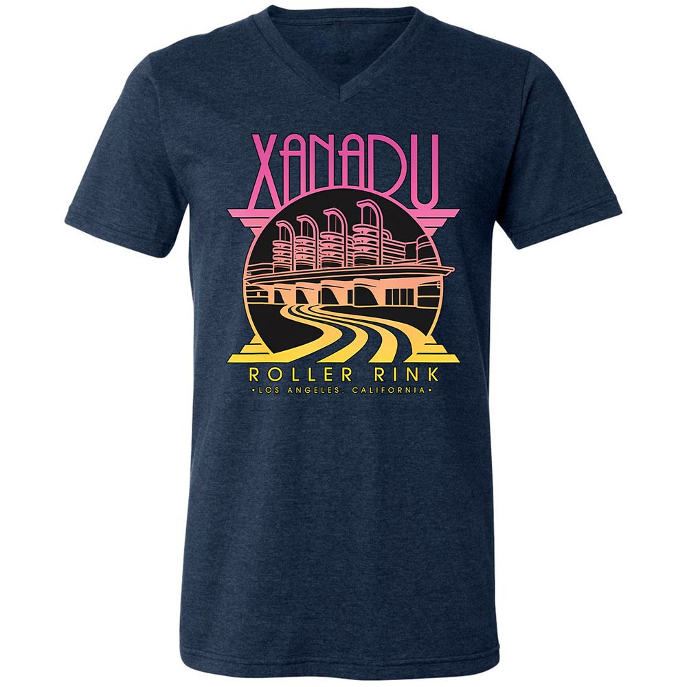 Olivia Newton-John Xanadu Roller Rink Pink Yellow Fade - Heather Navy - 15