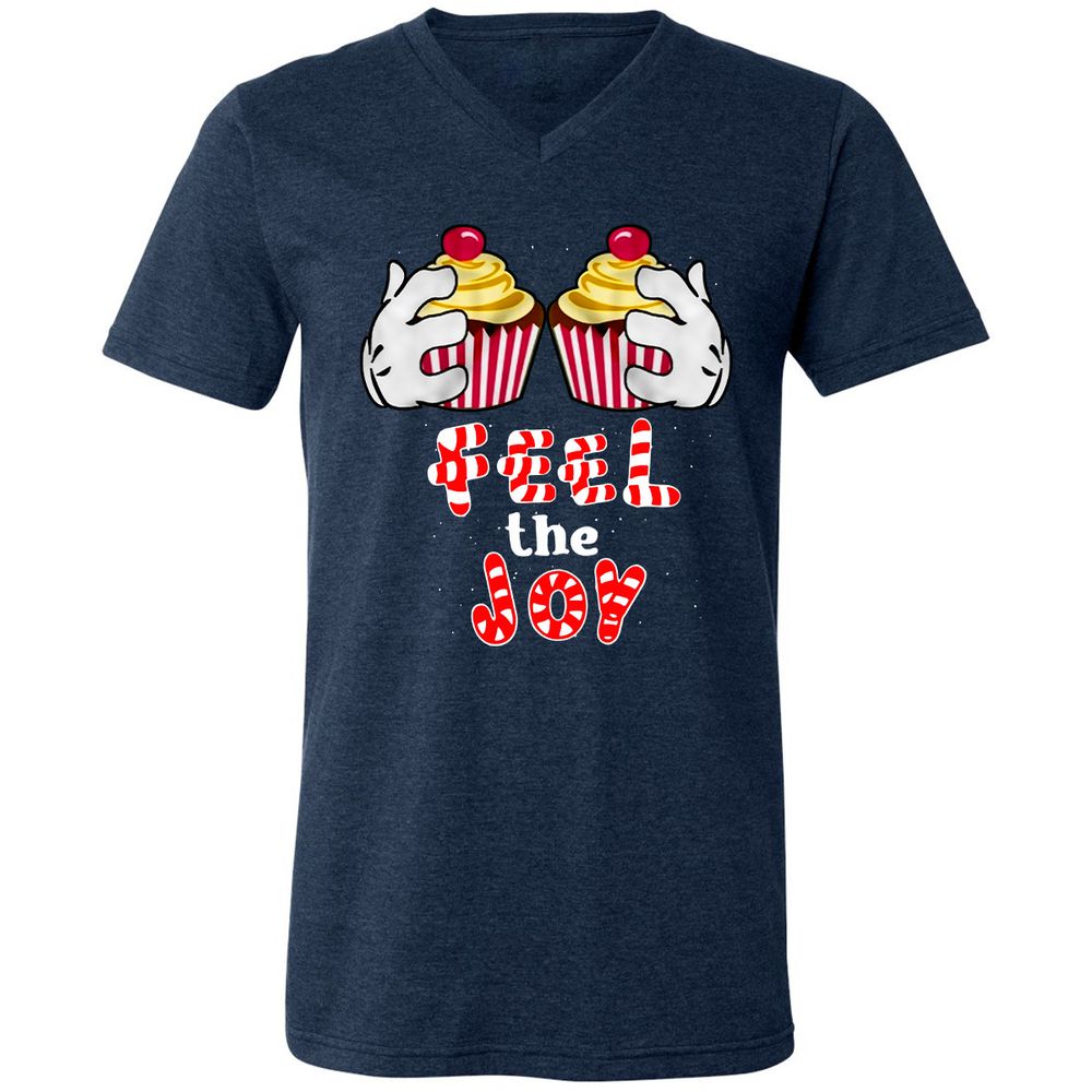 Unisex V-Neck T-Shirt - S6B8F59B - Heather Navy - 15