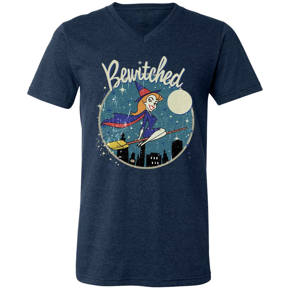 Unisex V-Neck T-Shirt - 1FGLLJNB - Heather Navy - 15