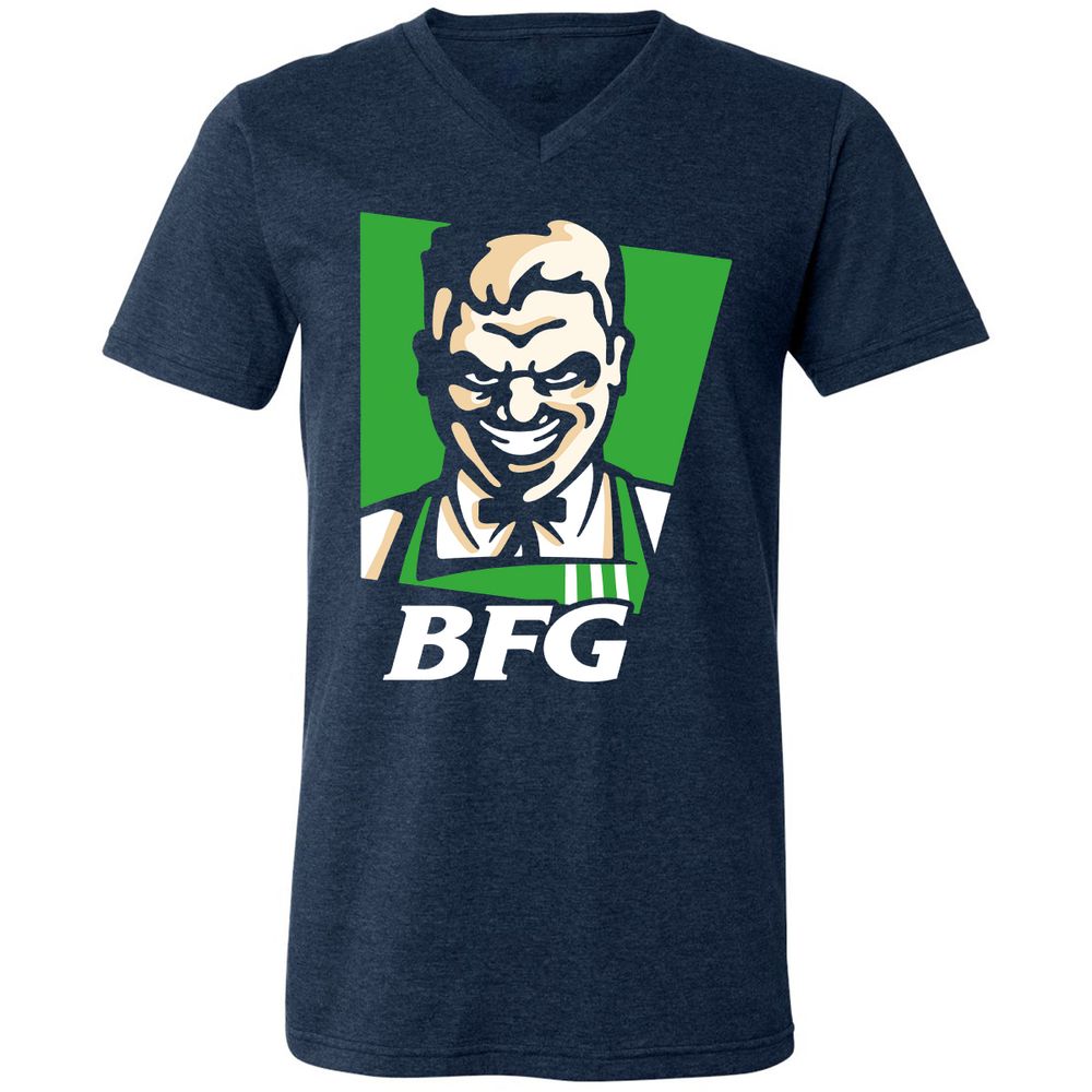 Unisex V-Neck T-Shirt - J2GAY3K6 - Heather Navy - 15