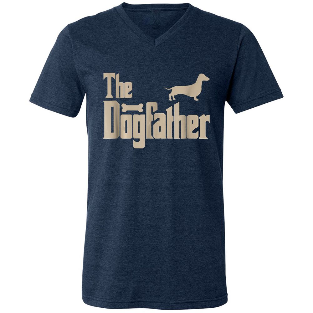 Unisex V-Neck T-Shirt - G9RL7C1B - Heather Navy - 15