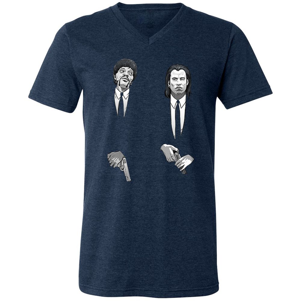 Unisex V-Neck T-Shirt - NHY2K4FV - Heather Navy - 15
