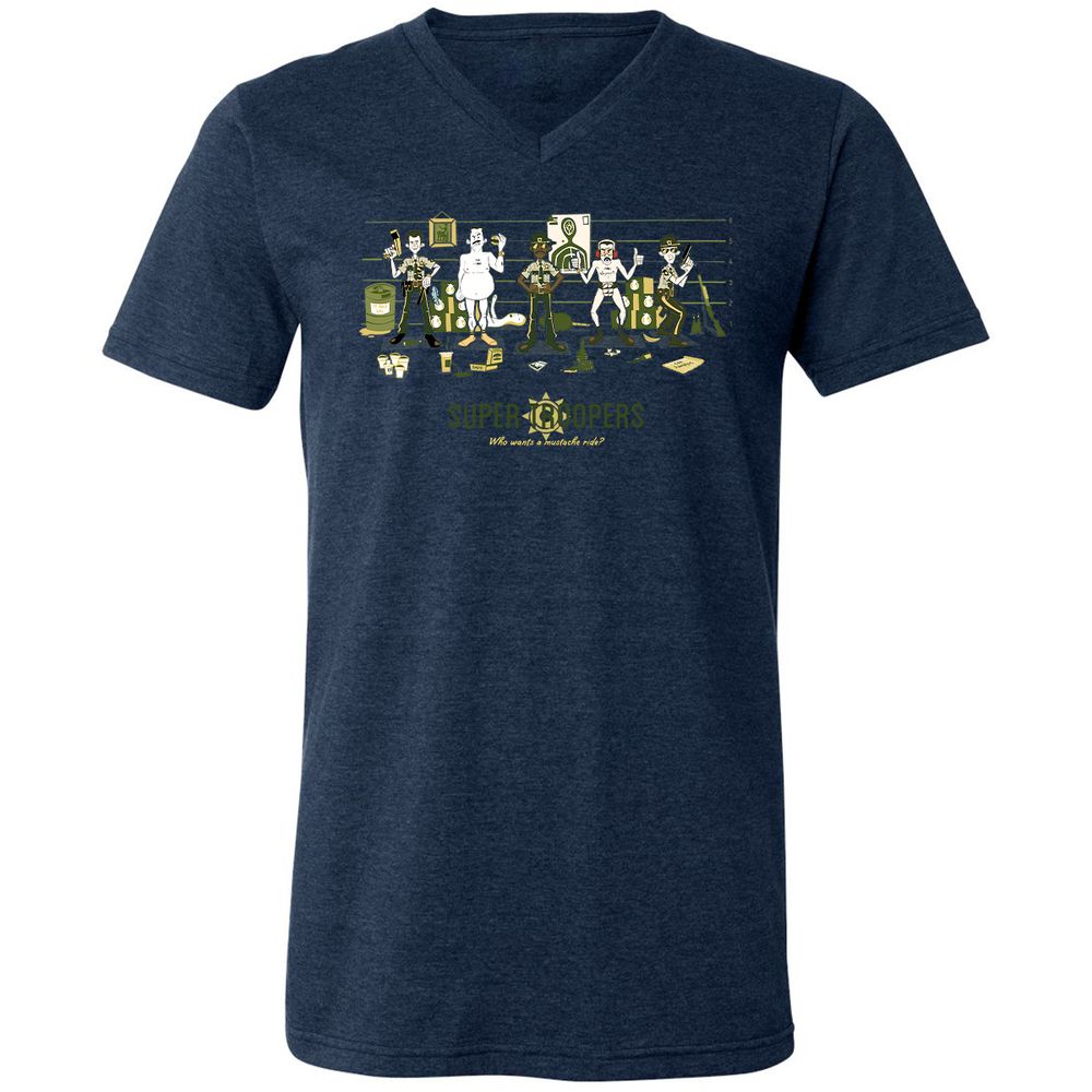 Unisex V-Neck T-Shirt - J8RQCGG5 - Heather Navy - 15