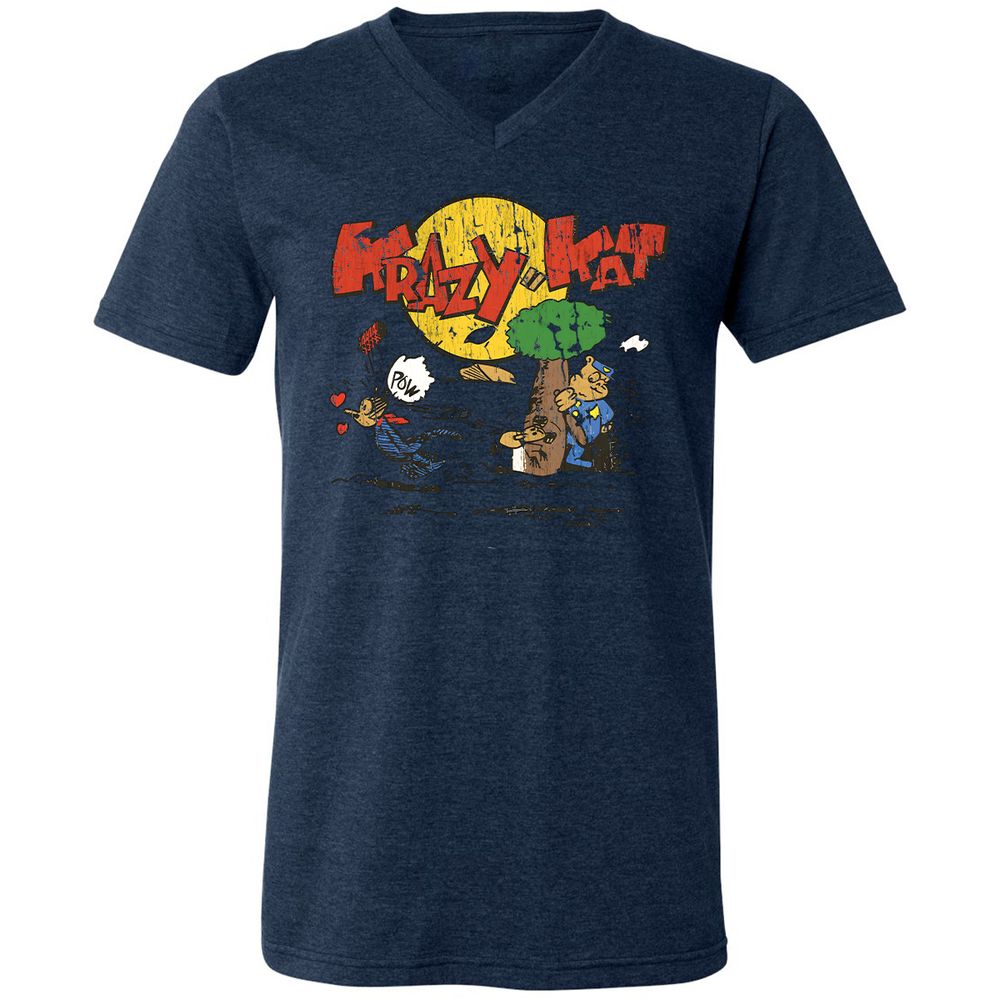 Unisex V-Neck T-Shirt - VGVMMZ24 - Heather Navy - 15