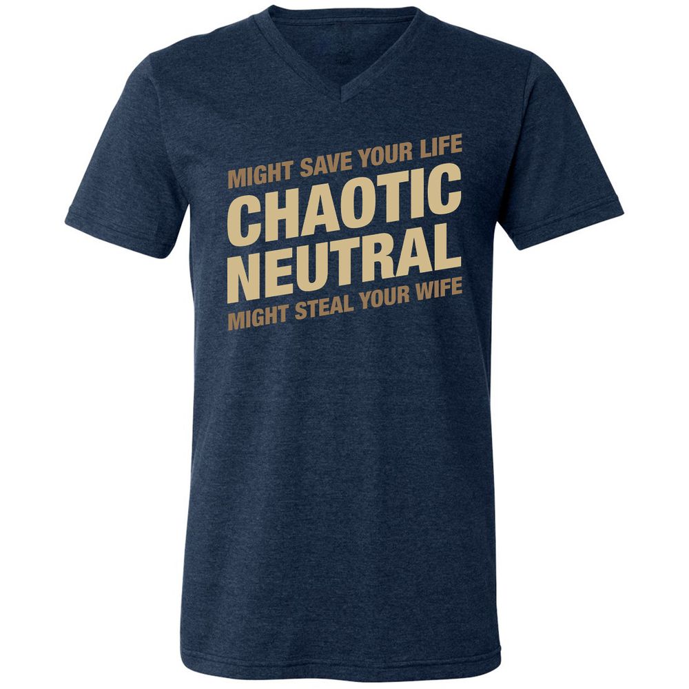 Unisex V-Neck T-Shirt - 1XGNA1N4 - Heather Navy - 15