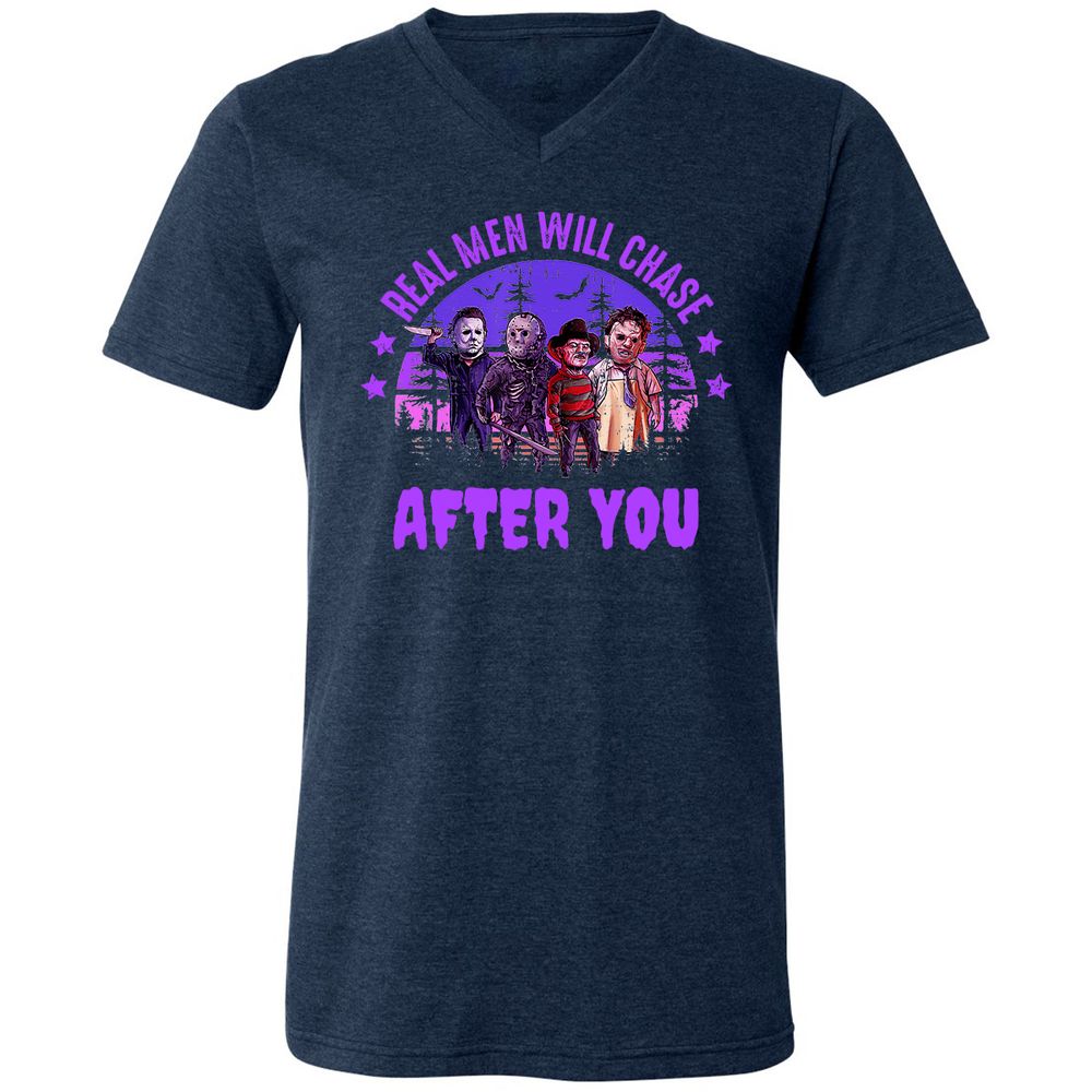 Unisex V-Neck T-Shirt - VSSS5LZD - Heather Navy - 15