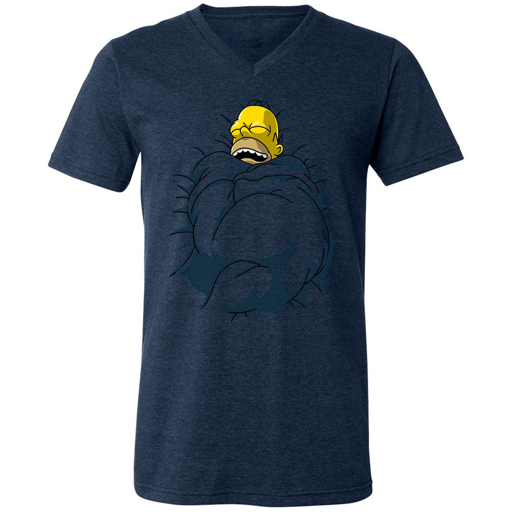 Unisex V-Neck T-Shirt - KXZJJ9PL - Heather Navy - 15