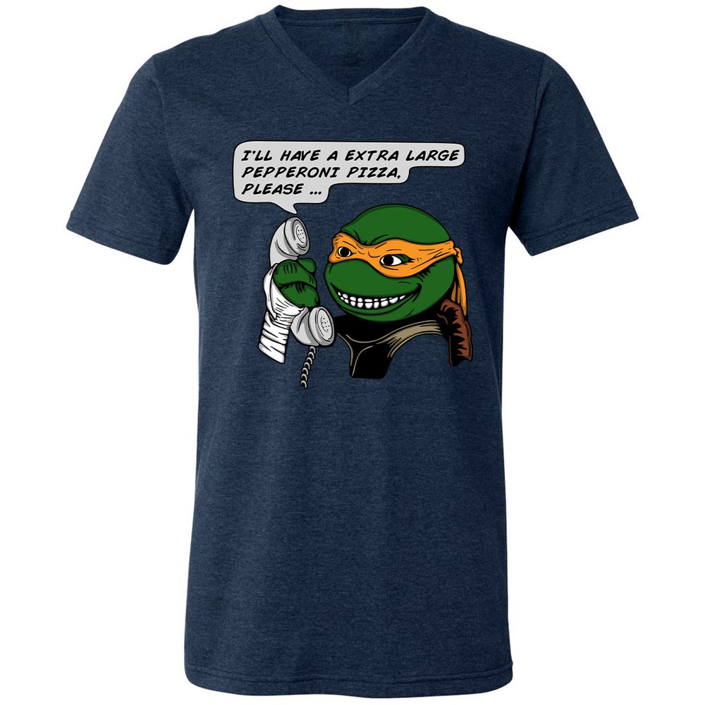 Unisex V-Neck T-Shirt - WYY5ZHMA - Heather Navy - 15