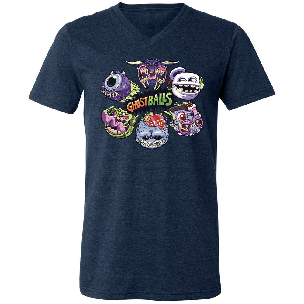 Unisex V-Neck T-Shirt - 6DSZJG81 - Heather Navy - 15