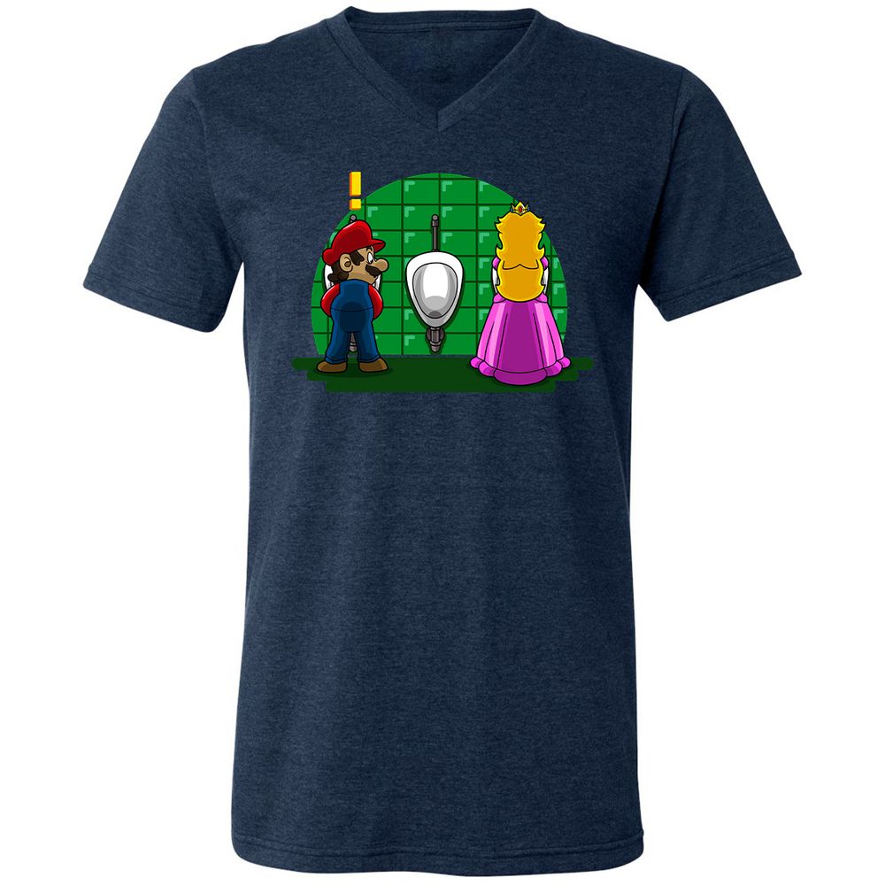 Unisex V-Neck T-Shirt - SSHLUPAG - Heather Navy - 15