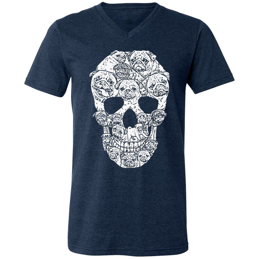 Unisex V-Neck T-Shirt - 5YYCGDZH - Heather Navy - 15