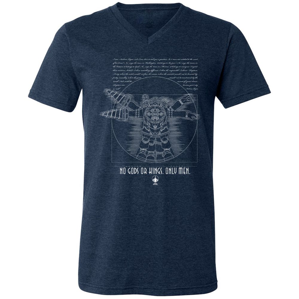 Unisex V-Neck T-Shirt - S3ETR4KH - Heather Navy - 15
