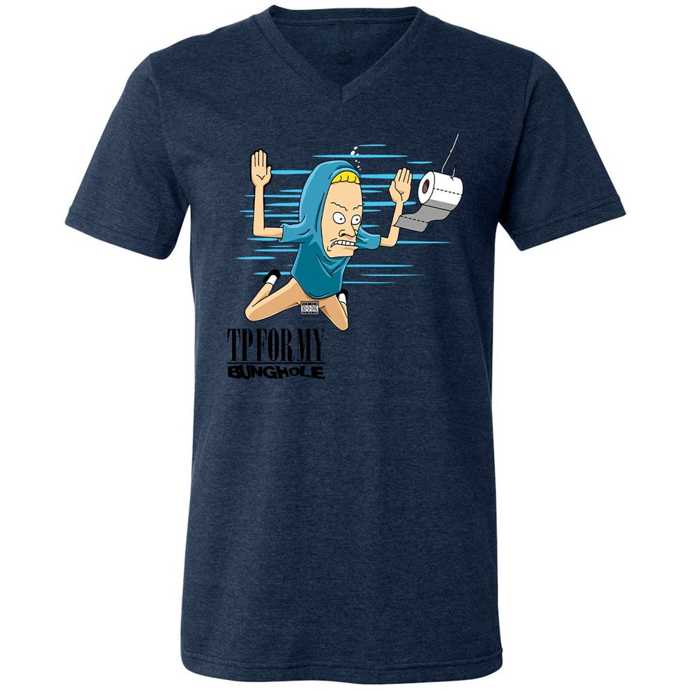Unisex V-Neck T-Shirt - Q8L2NYLT - Heather Navy - 15