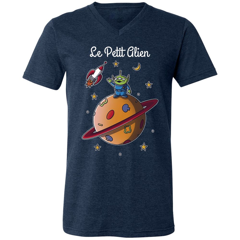 Unisex V-Neck T-Shirt - KVJU9Z33 - Heather Navy - 15