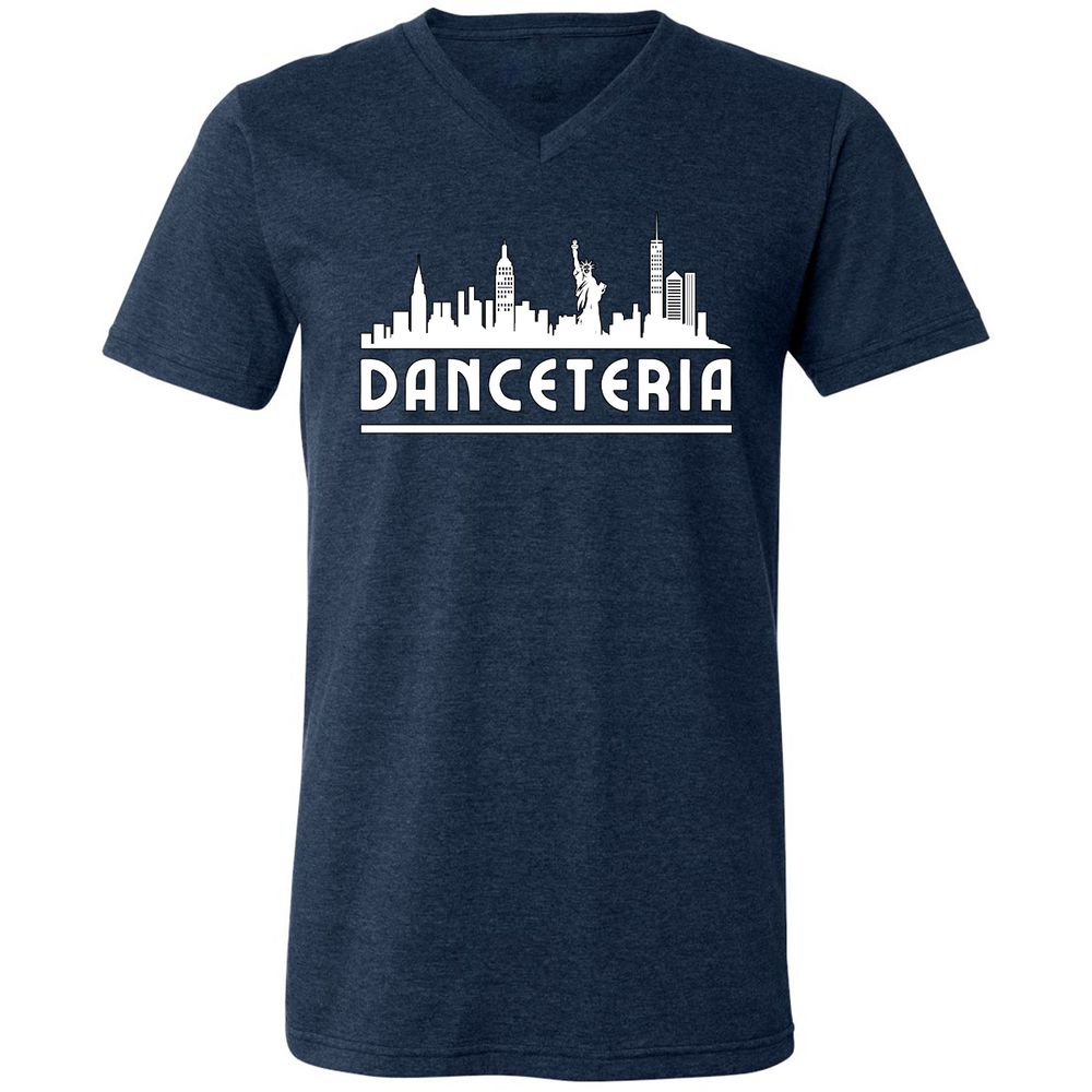 Unisex V-Neck T-Shirt - 3DXNQJ8W - Heather Navy - 15