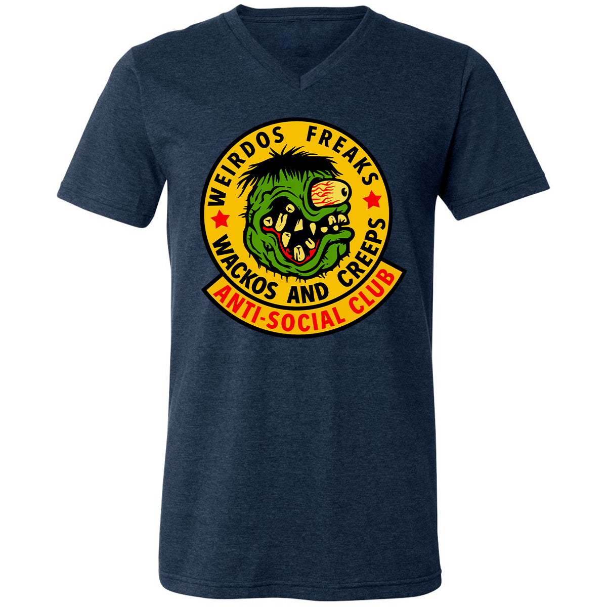 Unisex V-Neck T-Shirt - 24WZ6F8J - Heather Navy - 15