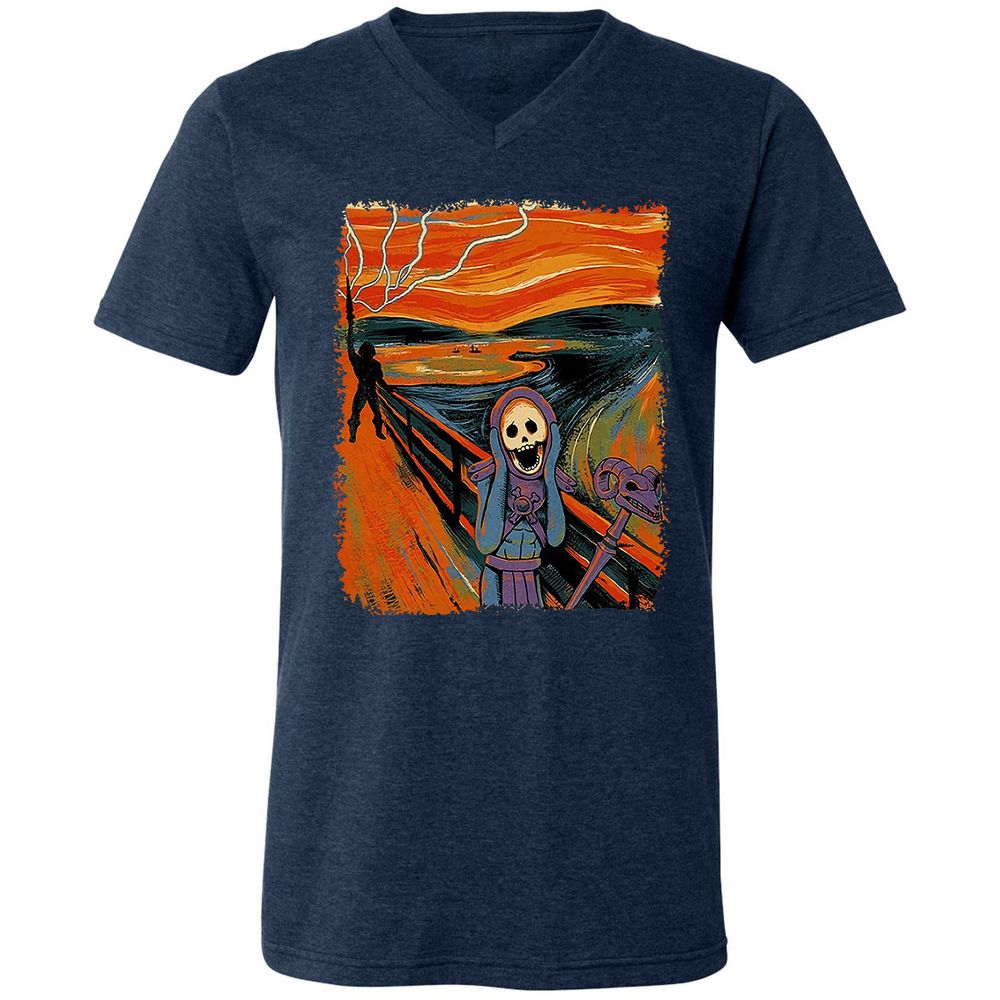 Unisex V-Neck T-Shirt - VSHACUC5 - Heather Navy - 15