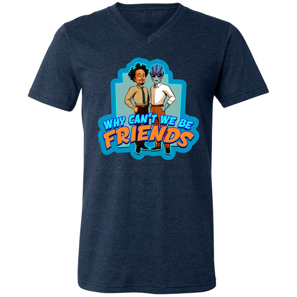 Unisex V-Neck T-Shirt - K378NJXT - Heather Navy - 15