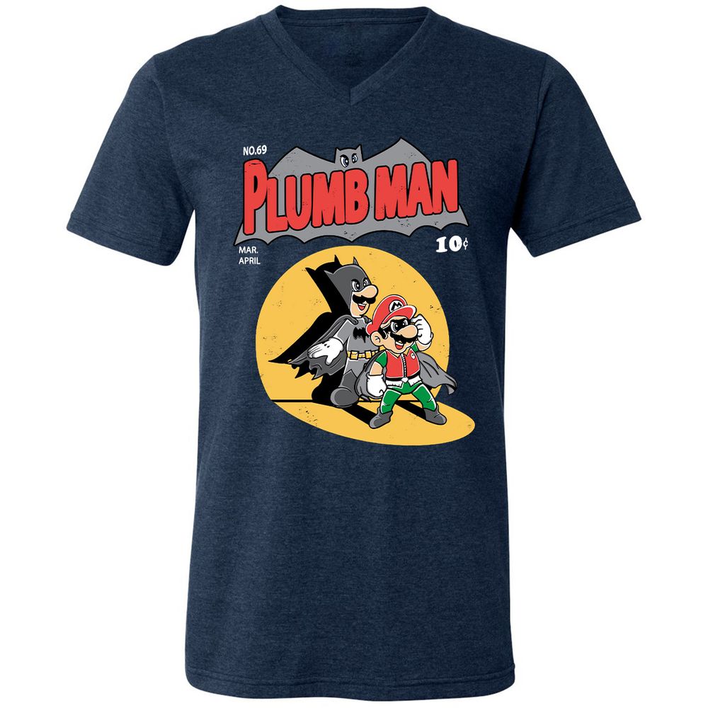 Unisex V-Neck T-Shirt - SNSMHH67 - Heather Navy - 15