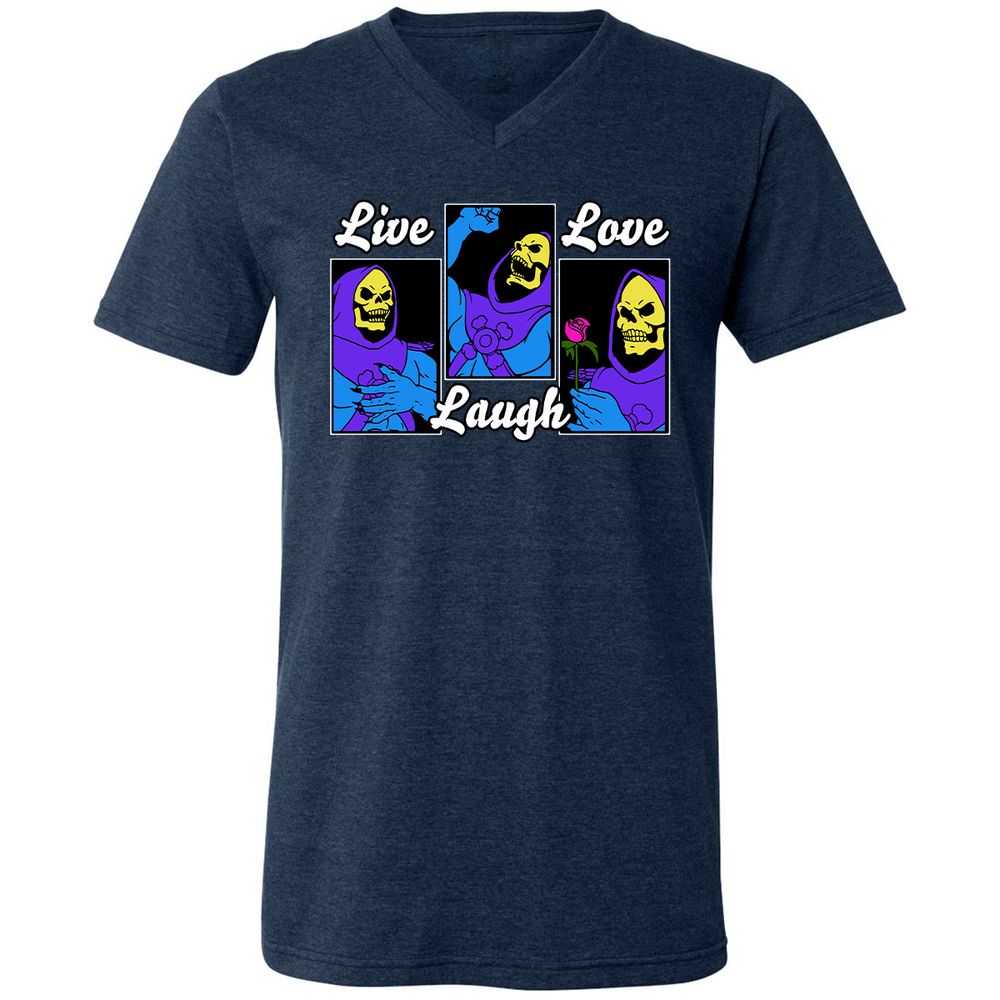Unisex V-Neck T-Shirt - T62LVCJ7 - Heather Navy - 15