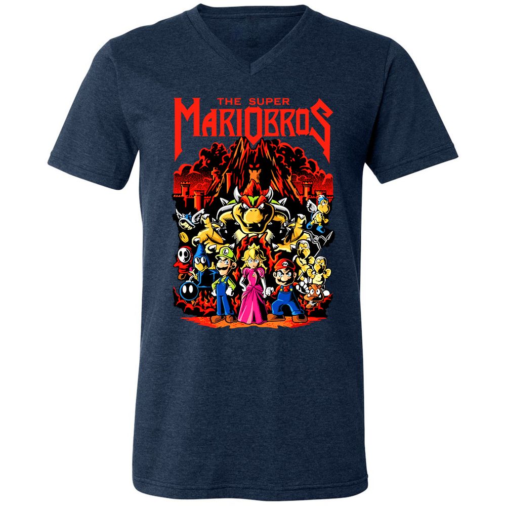 Unisex V-Neck T-Shirt - 6334TRUD - Heather Navy - 15
