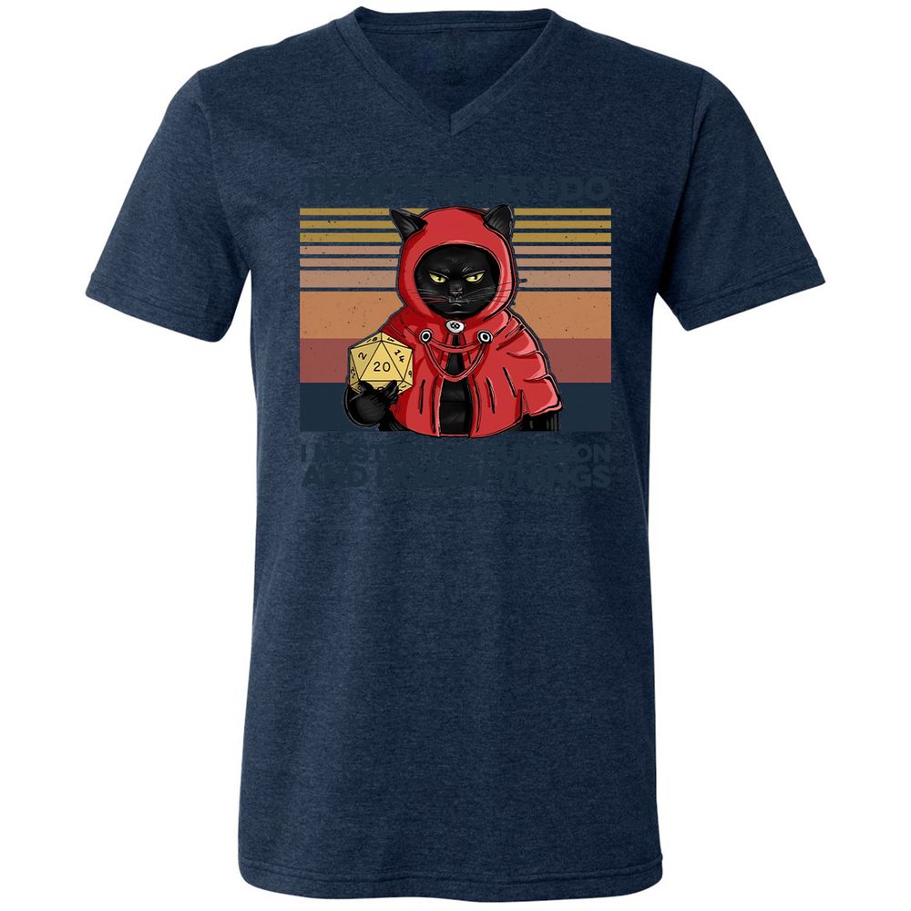 Unisex V-Neck T-Shirt - 36G9YL6T - Heather Navy - 15