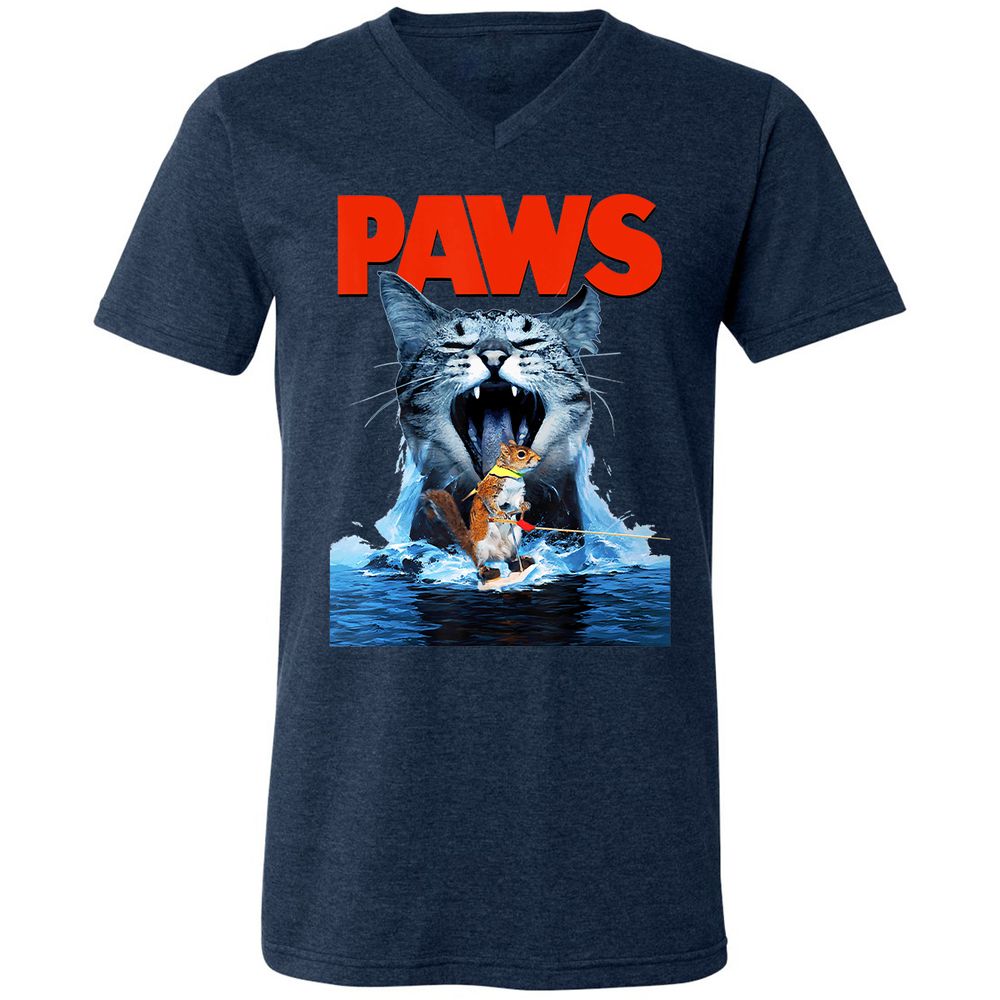 Unisex V-Neck T-Shirt - C9VJ5AGC - Heather Navy - 15