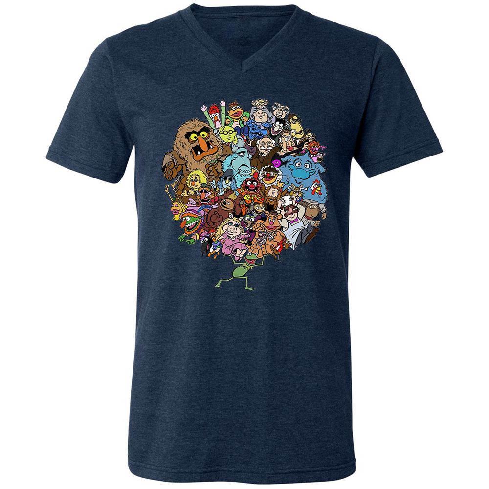 Unisex V-Neck T-Shirt - U7UZCHYK - Heather Navy - 15