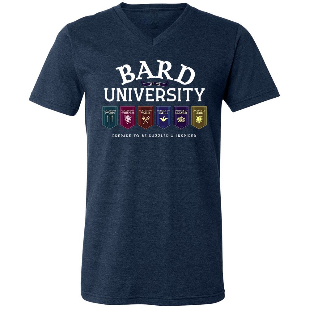 Unisex V-Neck T-Shirt - NNQ4U6JK - Heather Navy - 15