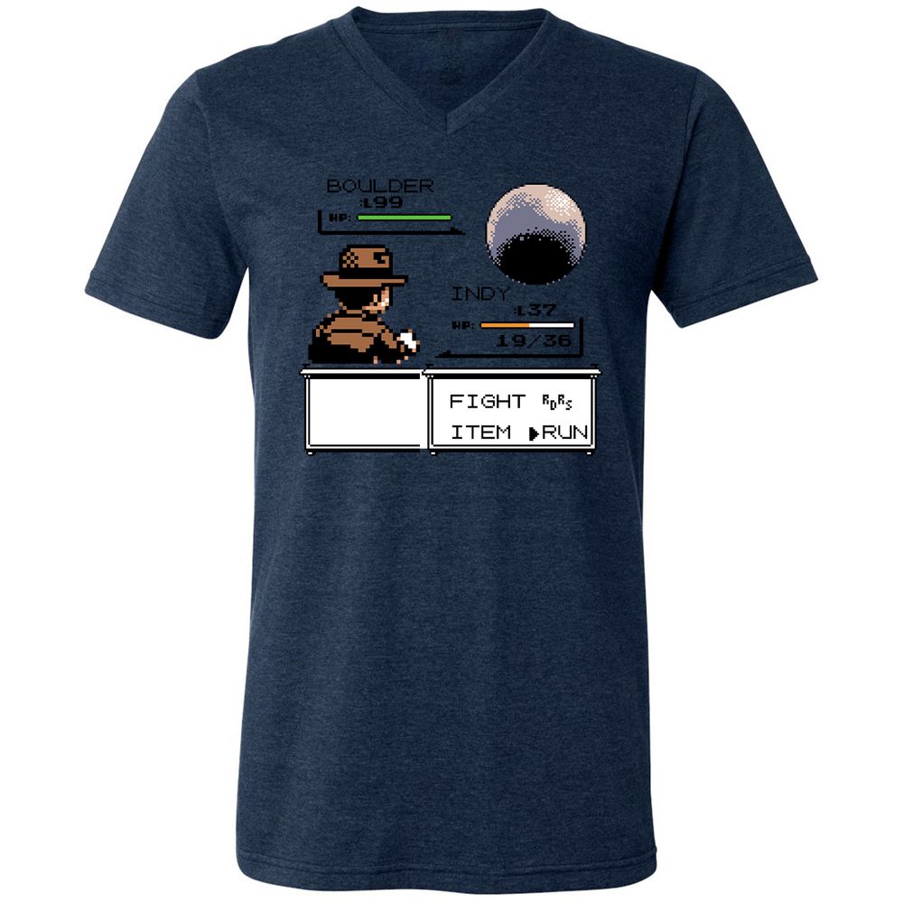 Unisex V-Neck T-Shirt - CX3CTK76 - Heather Navy - 15