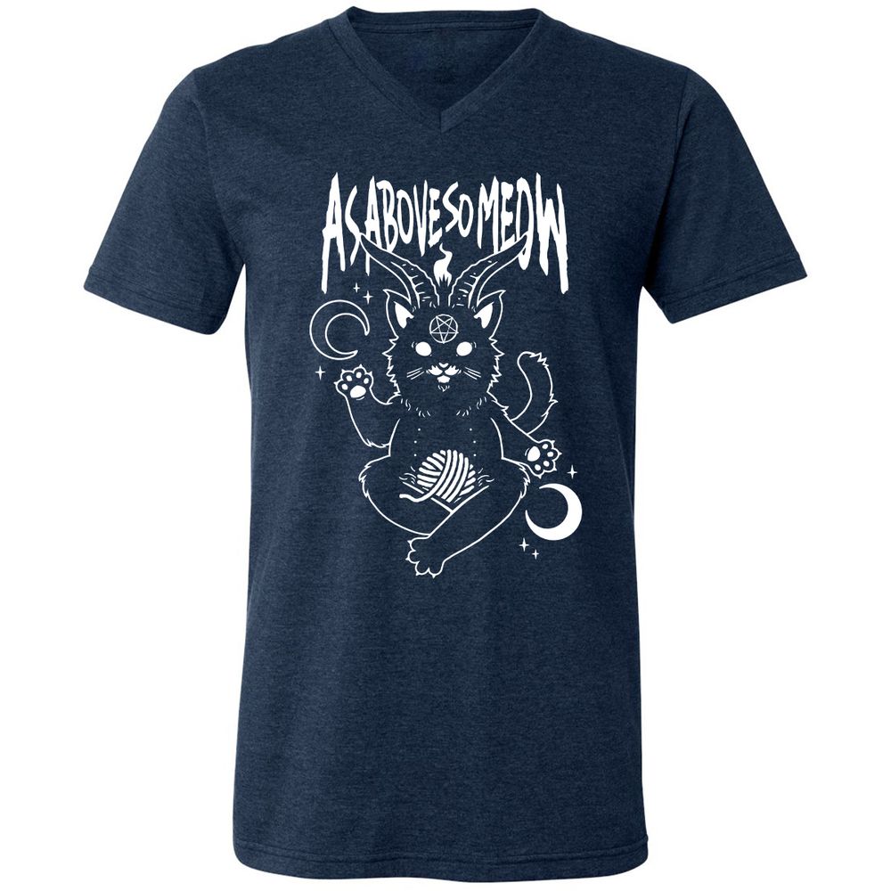 Unisex V-Neck T-Shirt - LERQT77B - Heather Navy - 15