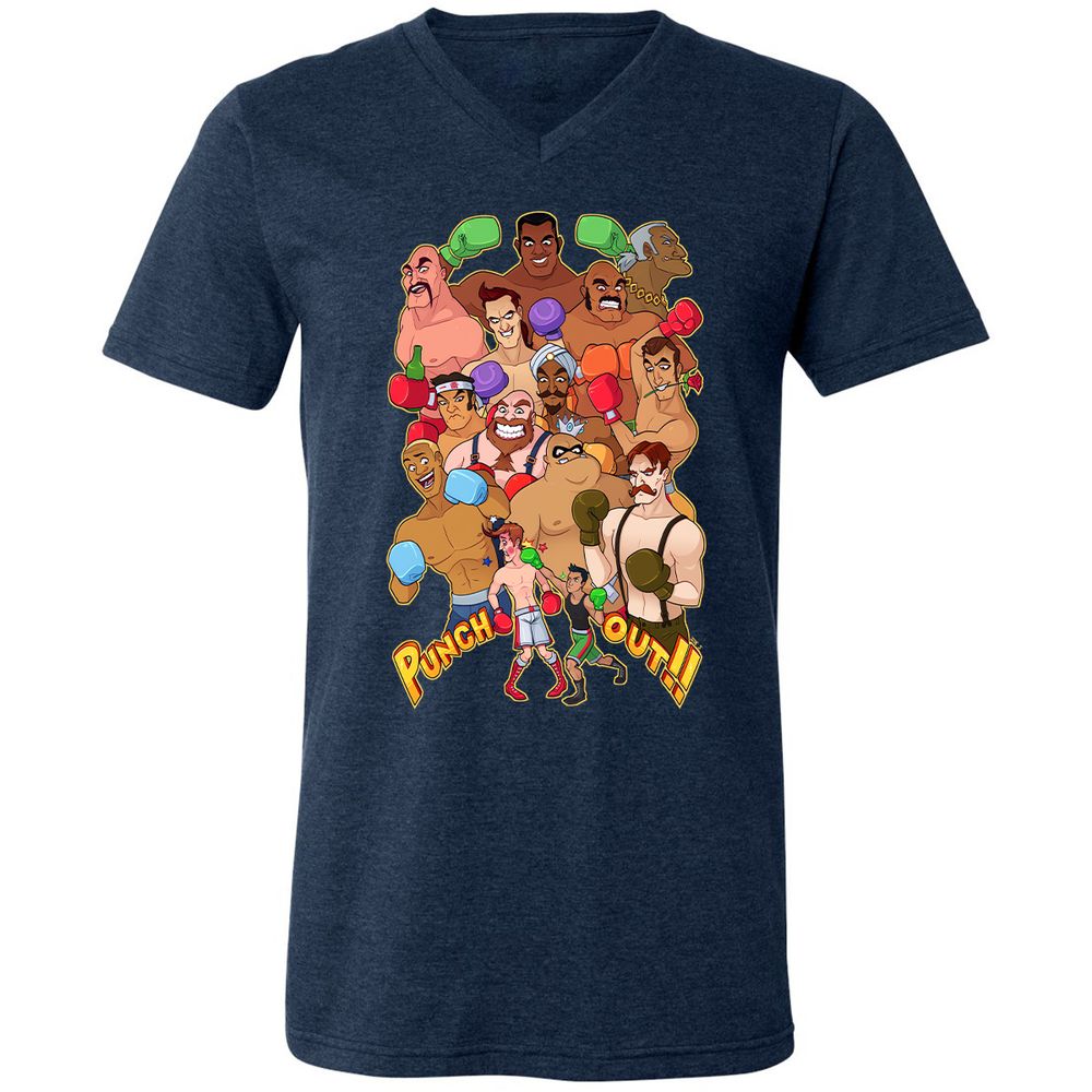 Unisex V-Neck T-Shirt - 4ZNPMJY5 - Heather Navy - 15