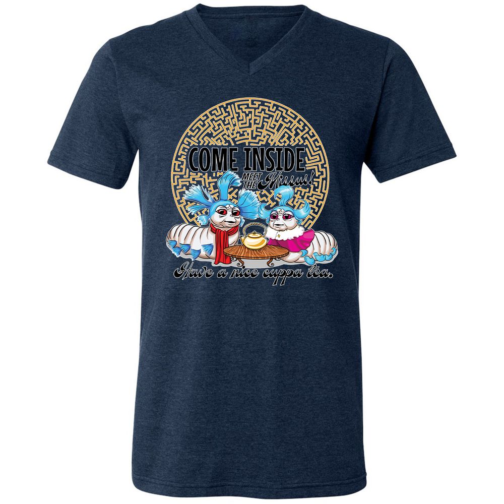 Unisex V-Neck T-Shirt - G65MEKGQ - Heather Navy - 15