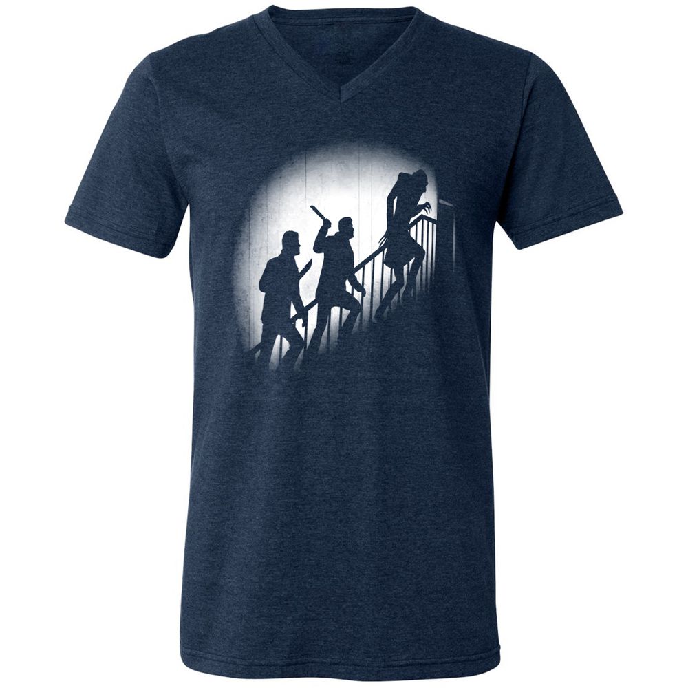 Unisex V-Neck T-Shirt - 985RYNUX - Heather Navy - 15