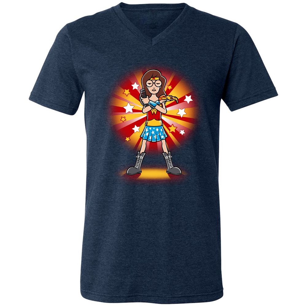 Unisex V-Neck T-Shirt - RG7Y1EWW - Heather Navy - 15