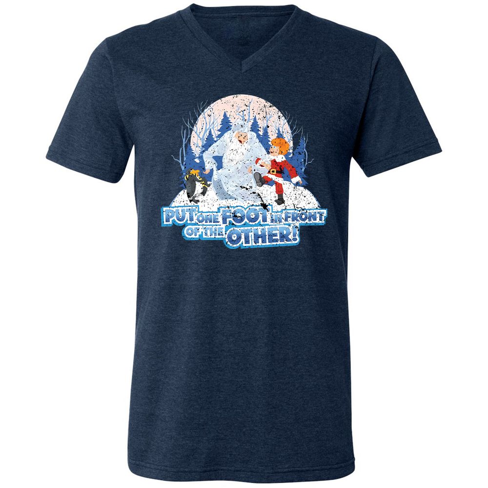 Unisex V-Neck T-Shirt - ZPJZFKX9 - Heather Navy - 15