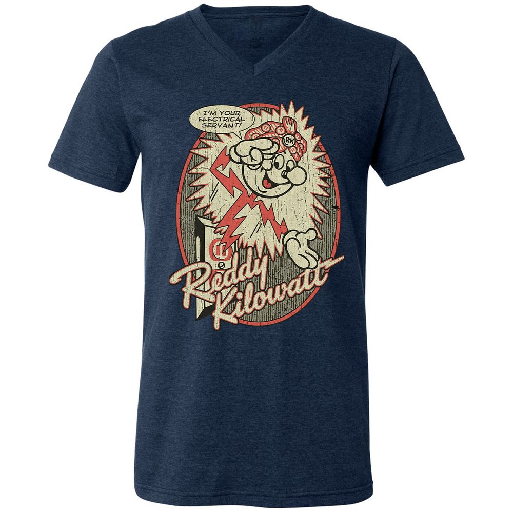 Unisex V-Neck T-Shirt - 8T6FPWTG - Heather Navy - 15