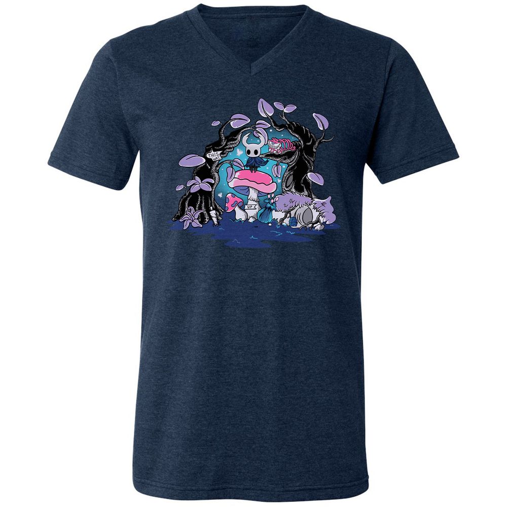 Unisex V-Neck T-Shirt - YFHR4NY1 - Heather Navy - 15