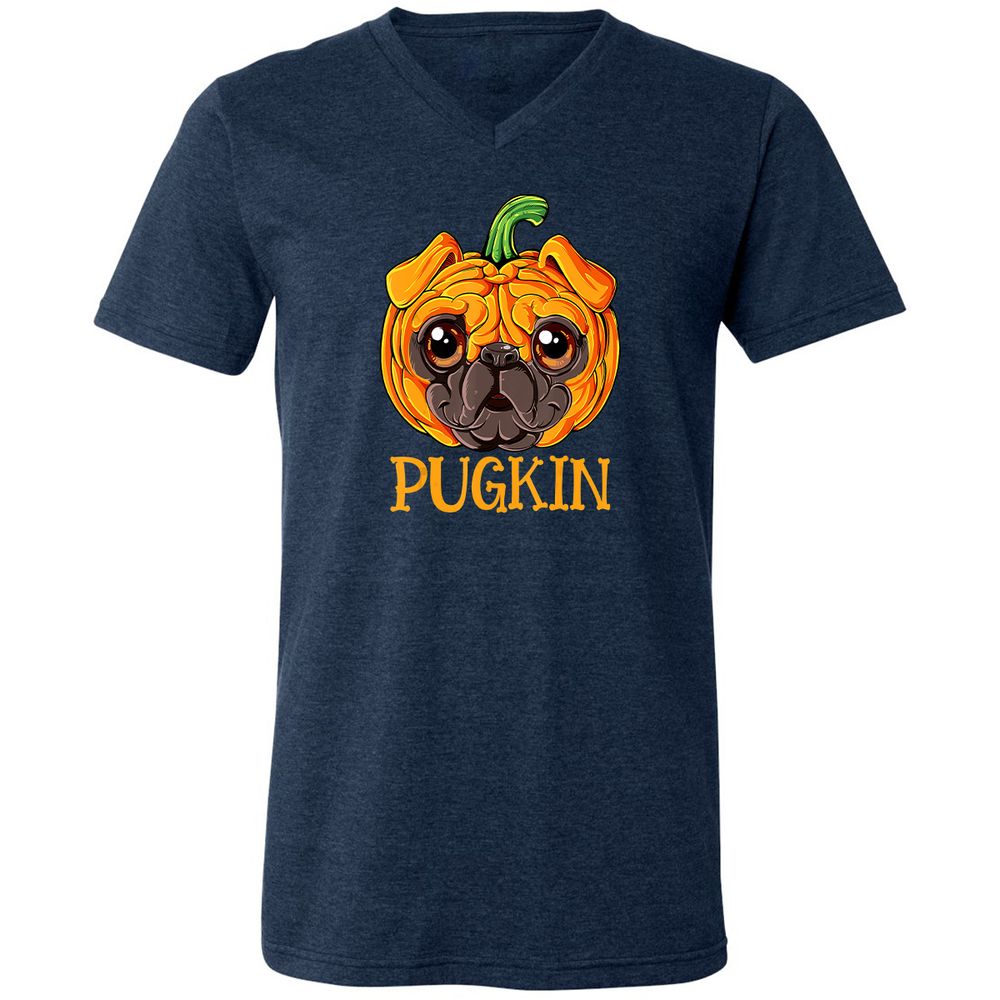 Unisex V-Neck T-Shirt - WGJYJFRY - Heather Navy - 15